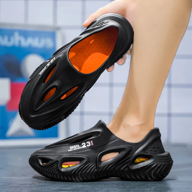 nut Themed Men's Summer 2024 Sports Driving Sandals Outdoor Wear Anti-Slip Beach oes Breathable Slip-On EVA Material