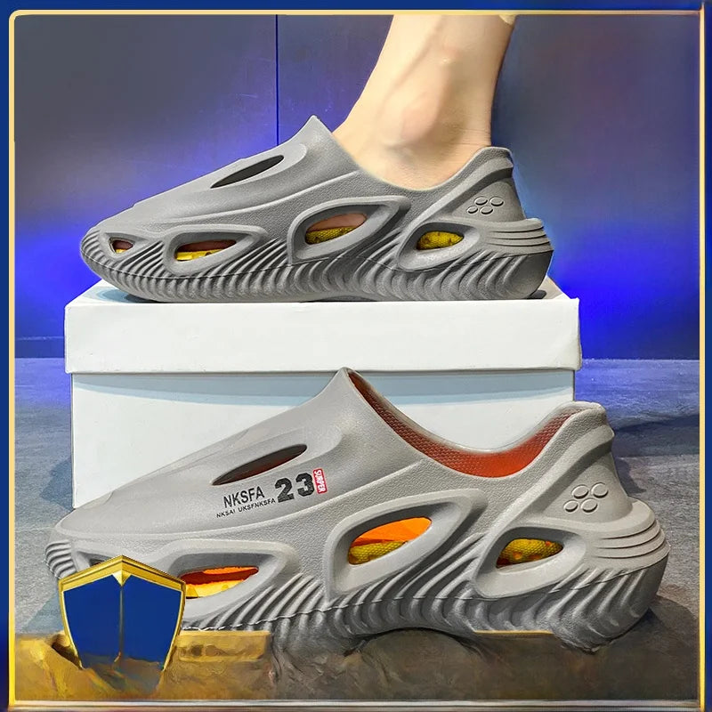 nut Themed Men's Summer 2024 Sports Driving Sandals Outdoor Wear Anti-Slip Beach oes Breathable Slip-On EVA Material