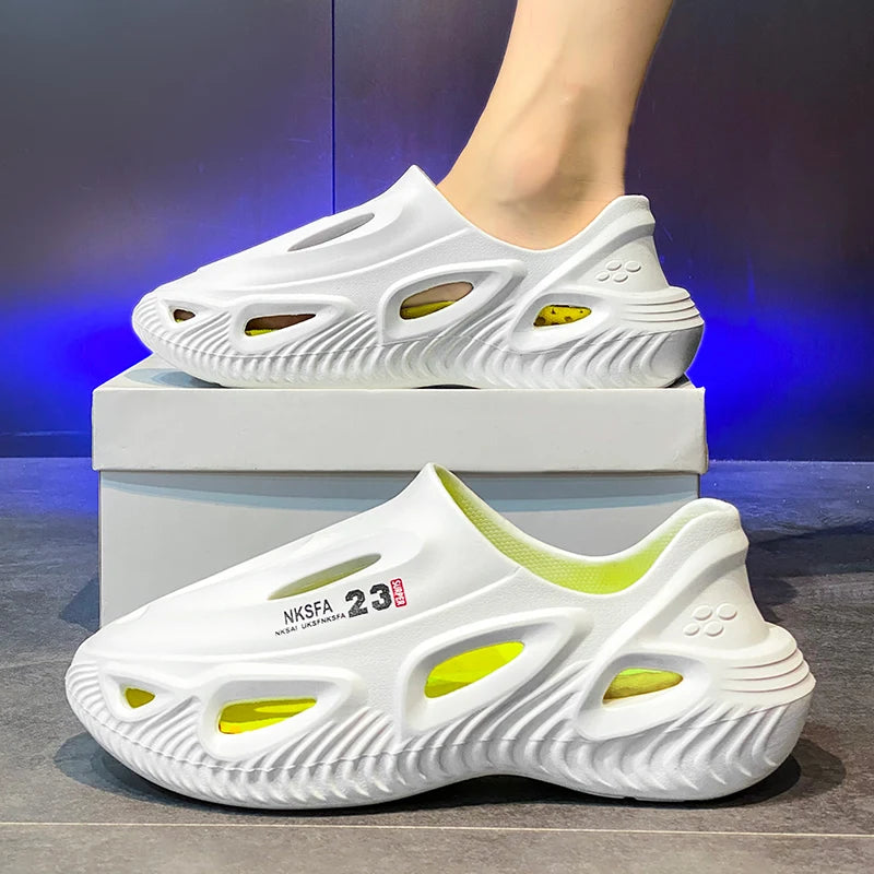 nut Themed Men's Summer 2024 Sports Driving Sandals Outdoor Wear Anti-Slip Beach oes Breathable Slip-On EVA Material