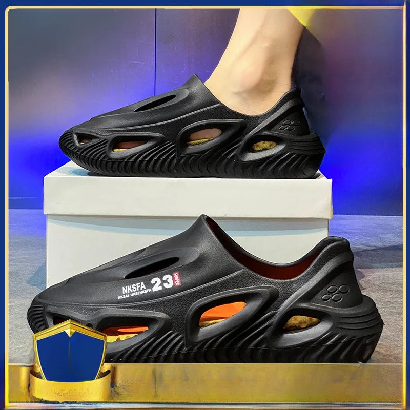 nut Themed Men's Summer 2024 Sports Driving Sandals Outdoor Wear Anti-Slip Beach oes Breathable Slip-On EVA Material