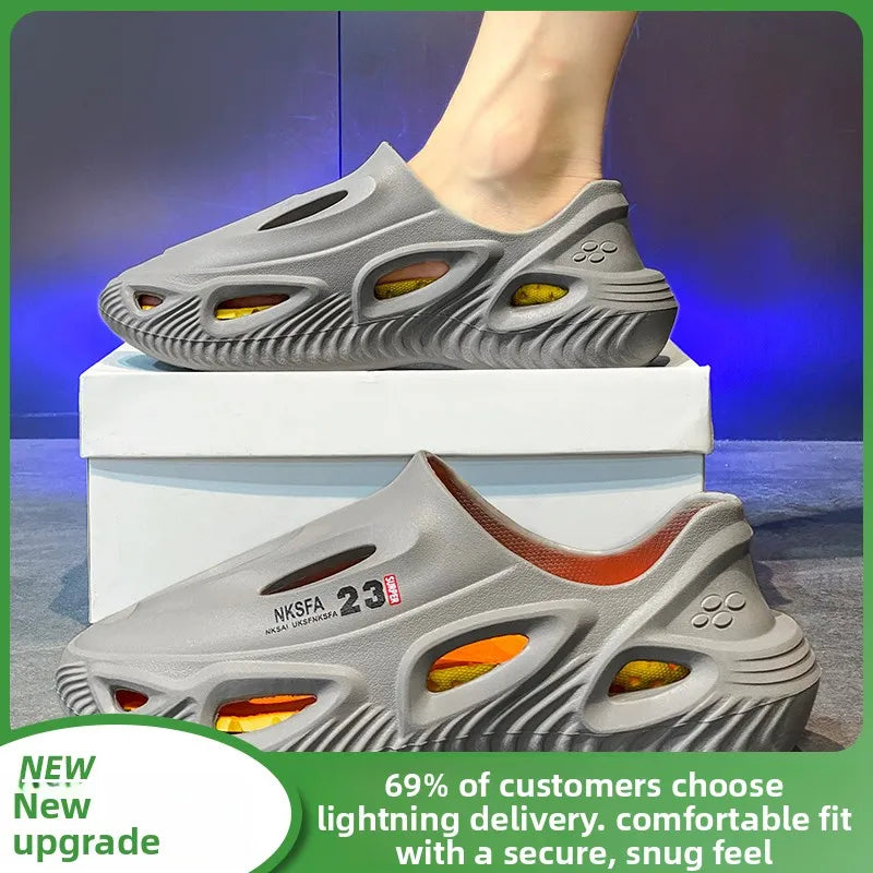 nut Themed Men's Summer 2024 Sports Driving Sandals Outdoor Wear Anti-Slip Beach oes Breathable Slip-On EVA Material