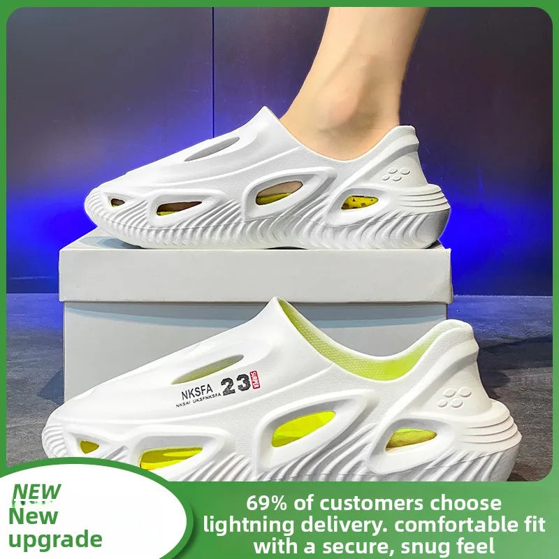 nut Themed Men's Summer 2024 Sports Driving Sandals Outdoor Wear Anti-Slip Beach oes Breathable Slip-On EVA Material