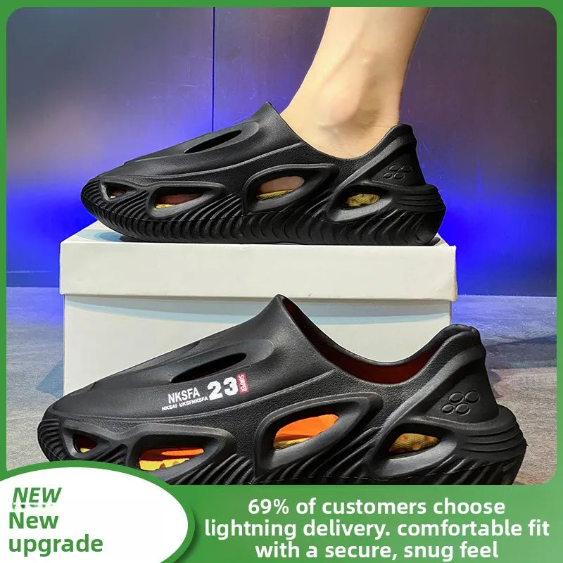 nut Themed Men's Summer 2024 Sports Driving Sandals Outdoor Wear Anti-Slip Beach oes Breathable Slip-On EVA Material
